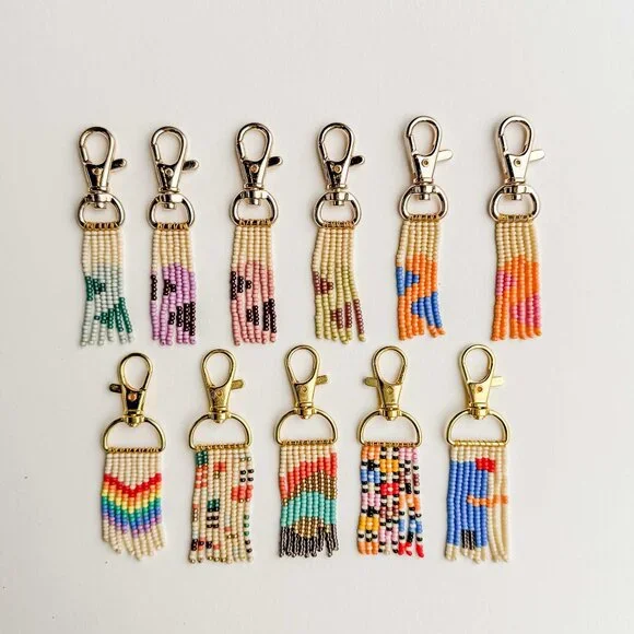 Handmade Beaded Tassel Purse Charm Keychain - Picture 9 of 10